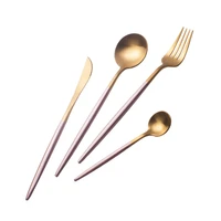 new portugal cutlery set 1810 stainless steel steak coffee knife fork spoon restaurant hotel tableware dinnerware sets dropship