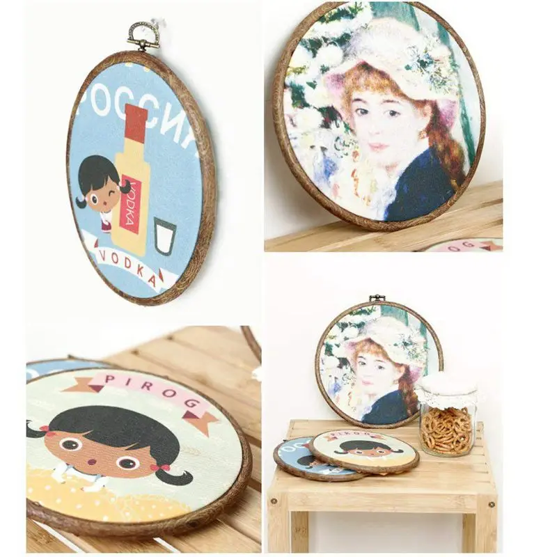 3 Pieces 5.3 inch Round Embroidery Hoops Bulk Imitated Wood Circle Cross Stitch Hoop Ring | Дом и сад