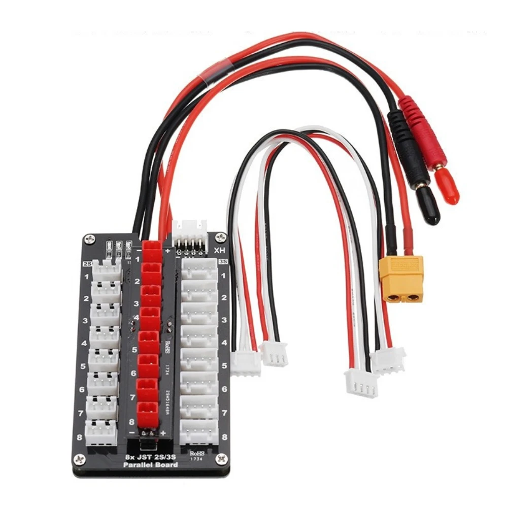 

AMYGOJJ 8 In 1 Parallel Charging Board B6 B6AC 2S/3S Adapter Plate for JST Model Airplane