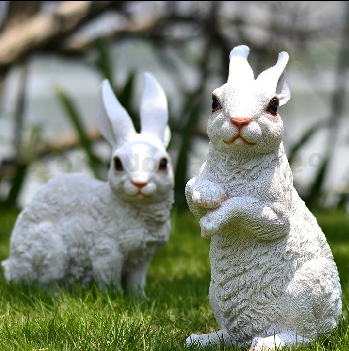 

Creative Resin rabbit garden patio outdoor Decorative ornaments Simulated animal Brown rabbit home decoration accessories modern