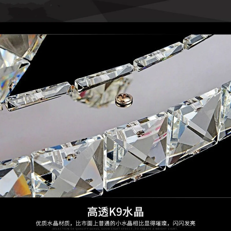 Современный роскошный круглый хрустальный подвесной светильник светодиодный