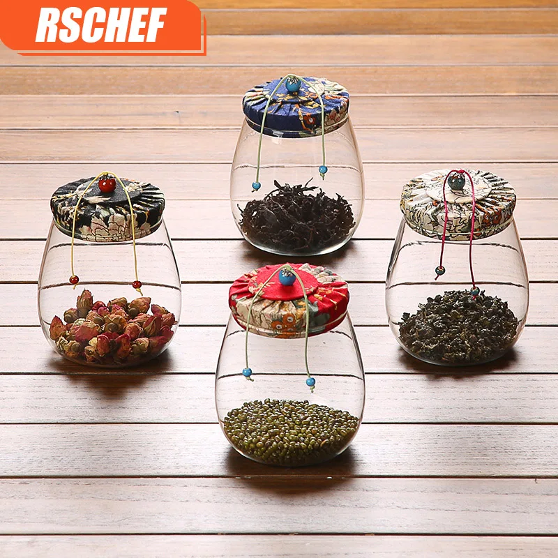 RSCHEF канистра деревянная крышка печать конфеты цветок чай банка случайный