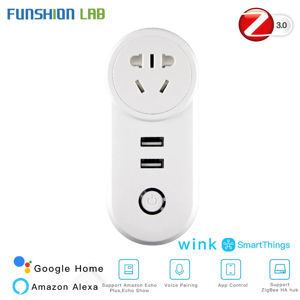 Розетка Беспроводная CN ZigBee3.0 с двумя USB-портами и дистанционным управлением |