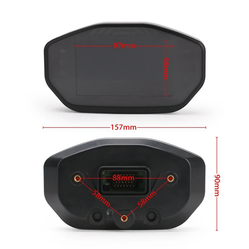 

Universal Motorcycle LCD Digital Speedometer TFT Moto Odometer with 6 Gear Backlight and Sensor B, for 1,2,4 Cylinders