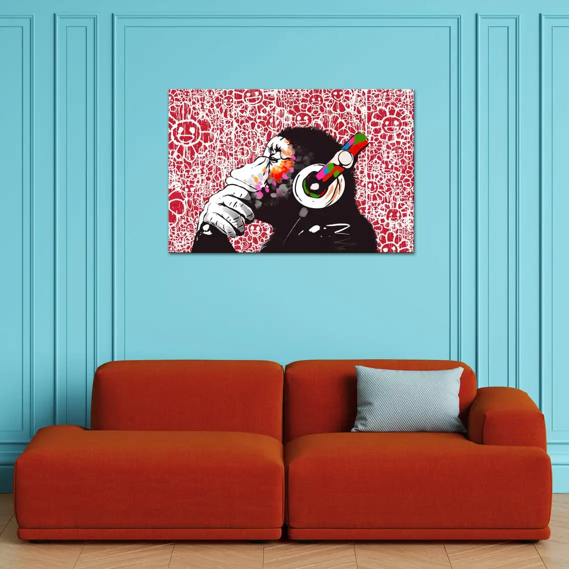 Уличные граффити обезьяна гориллы Шимпанзе DJ художественные плакаты и принты