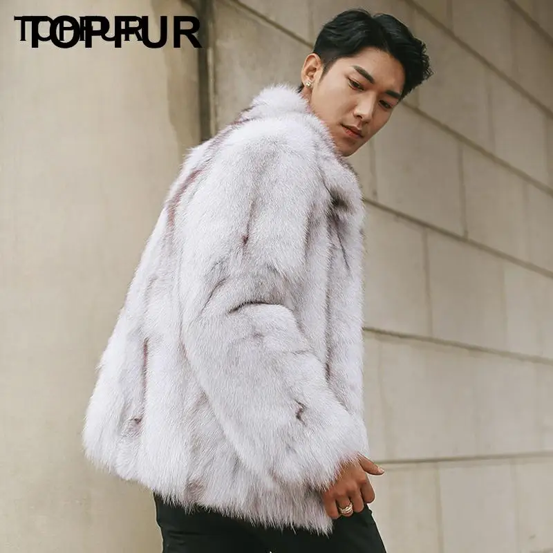 TOPFUR 2020 Новое модное натуральное пальто из меха лисы мужская зимняя куртка с