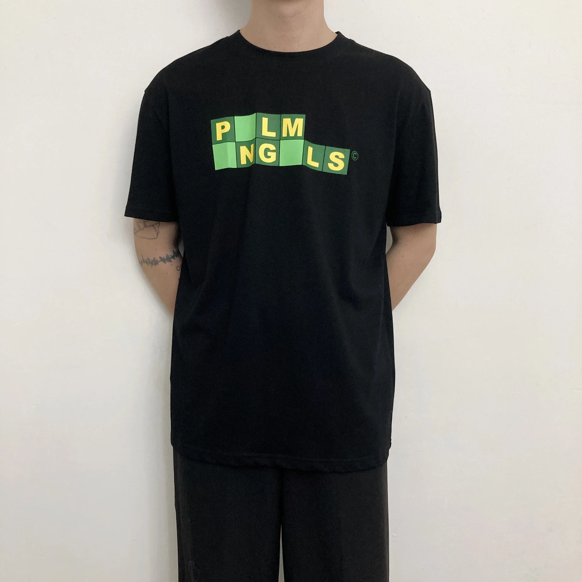 

Palm Angels letter printing couple street hip-hop popular simple wild men and women short-sleeved T-shirt 484854