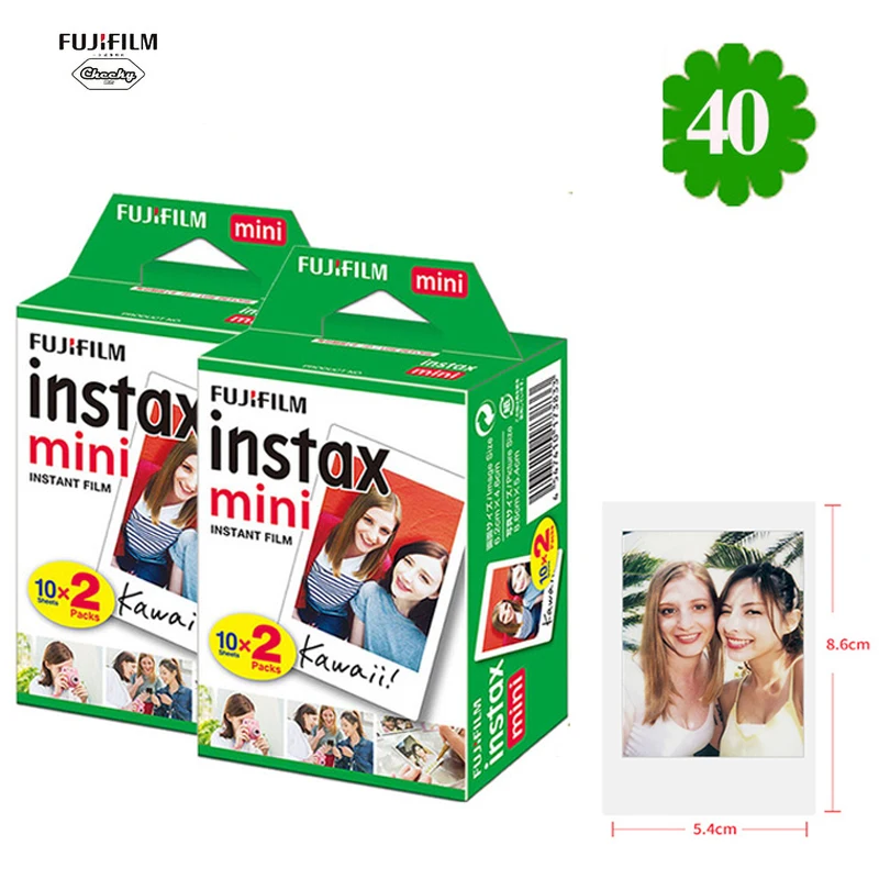 10-200 листов Fujifilm Instax Mini 8 9 пленка мини белая мгновенная фотобумага для камеры s Instax Mini 7s 25 50s 90 P-1 2 камеры - Цвет: 40 sheets