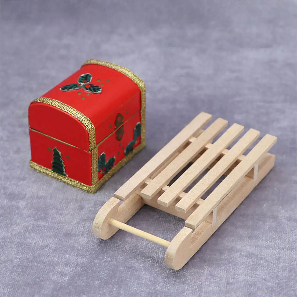 

1:12 миниатюрная Рождественская модель слайда, украшение для кукольного домика, подарочная коробка