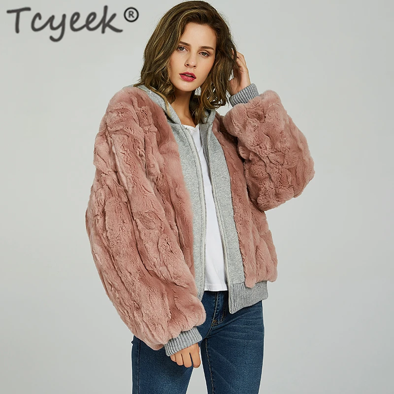 Tcyeek Роскошные натуральным лисьим мехом пальто для женщин Зимняя одежда 2020