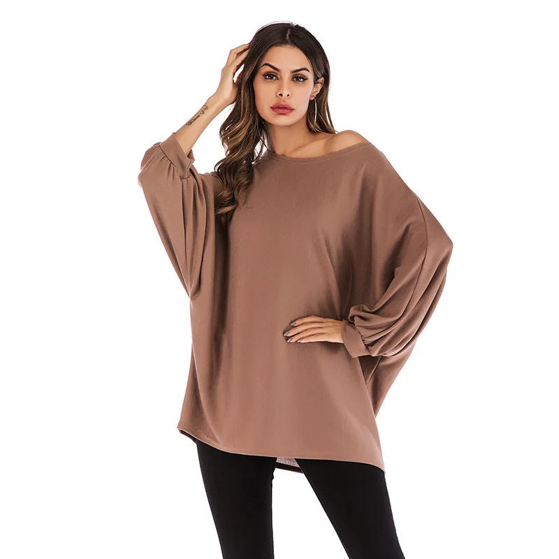 

Women's spring and autumn round neck solid color long-sleeved T-shirt shirt bottoming shirt