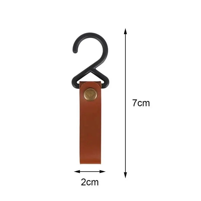 

Outdoor PU Leather Hooks Camping Tripod Clothes Storage Portable Hiking 2X7cm Hanger Clothes Hook For Camp Supplies Durable
