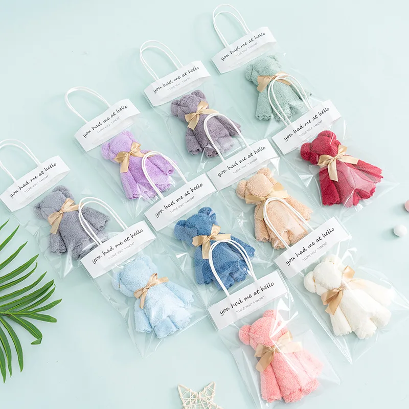 Квадратное флисовое полотенце с изображением медведя высокой плотности для