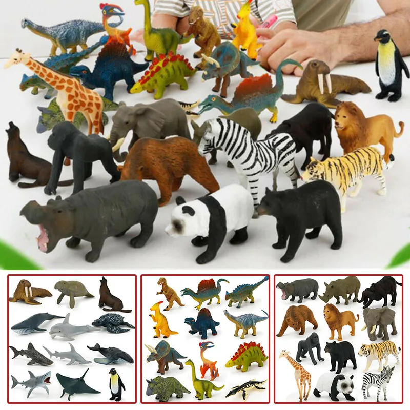 

Wild Animal Models Ocean Farm Dinosaur Lot Building 12pcs Decor Plastic