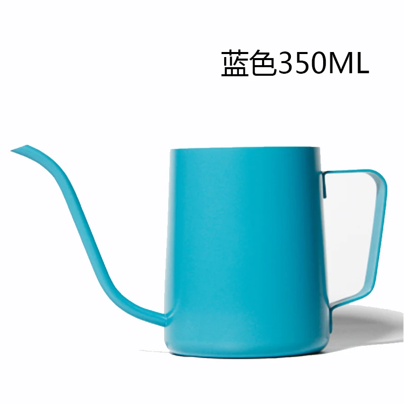 Blue350ml Нержавеющая сталь, утолщенные тонкие горшки, капельный кофейник с гусиным носиком, чайник с длинным горлышком, инструмент для домашнего чая, 250 мл/350 мл - Цвет: Blue350ml