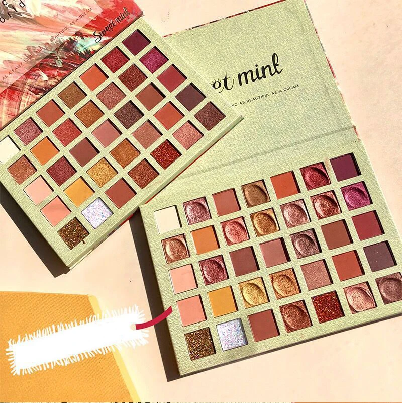 Сладкая мята 35 цветов мерцающие матовые тени для век Палитра Блеск изюминка