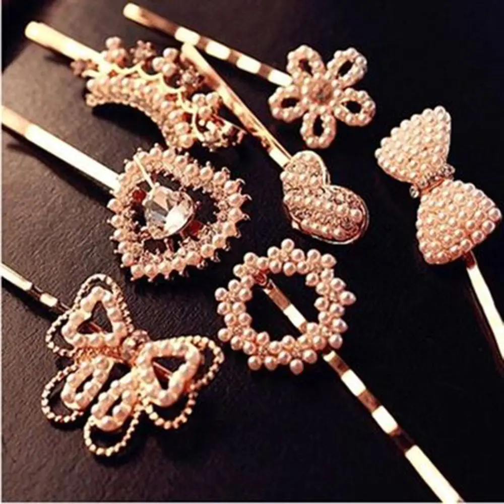 1 шт. жемчужные украшения стразы заколка для волос цветок бант сердце