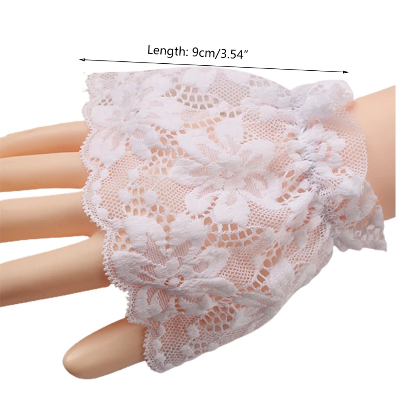 

Women Single Layer Floral Lace Stretch Wrist Cuffs Short Hand Warmer Scar Cover Detachable Fake Sleeves Bridal Bracelet