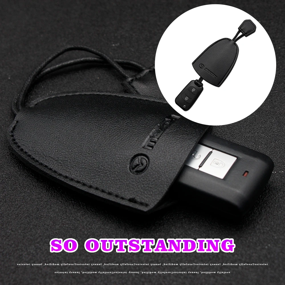 

Portable Car Keys Bag Leather Pull-Style Keychain New Key Case Organizer Pouch For Mazda 3 Angela Bk CX 5 4 7 30 Atenza Gh Gg Gi