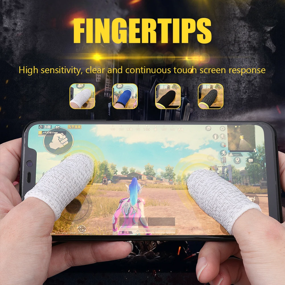 

2pcs Games Controller Finger Covers Breathable Sweat Proof Gaming Thumbs Sleeve Lightweight Game Playing Elements
