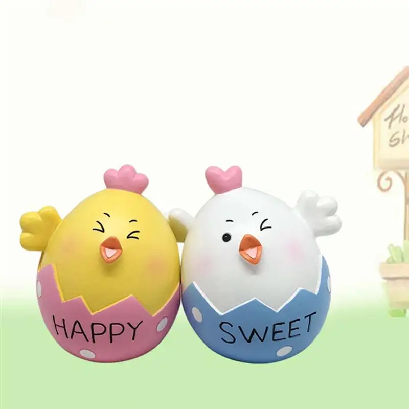 

Cute Resin Car Ornaments Home Desktop Decorations Artware (Happy Chicken)