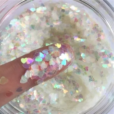 Transparent color10g Ультратонкая PET Блестки 3 мм Сердце Лазерная блестящая 3D блестка для ногтей блестка Eo-Friendly свободные блестки для украшения ногтей 10 г - Цвет: Transparent color10g