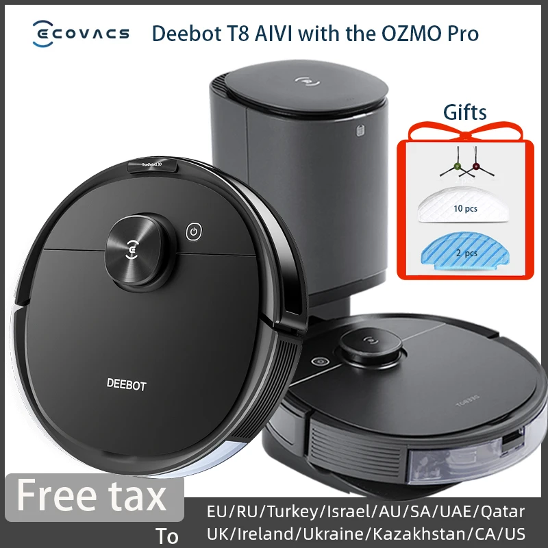 Оригинальный робот пылесос ECOVACS DEEBOT T8 T9 AIVI с функцией приложения OZMO Pro английская