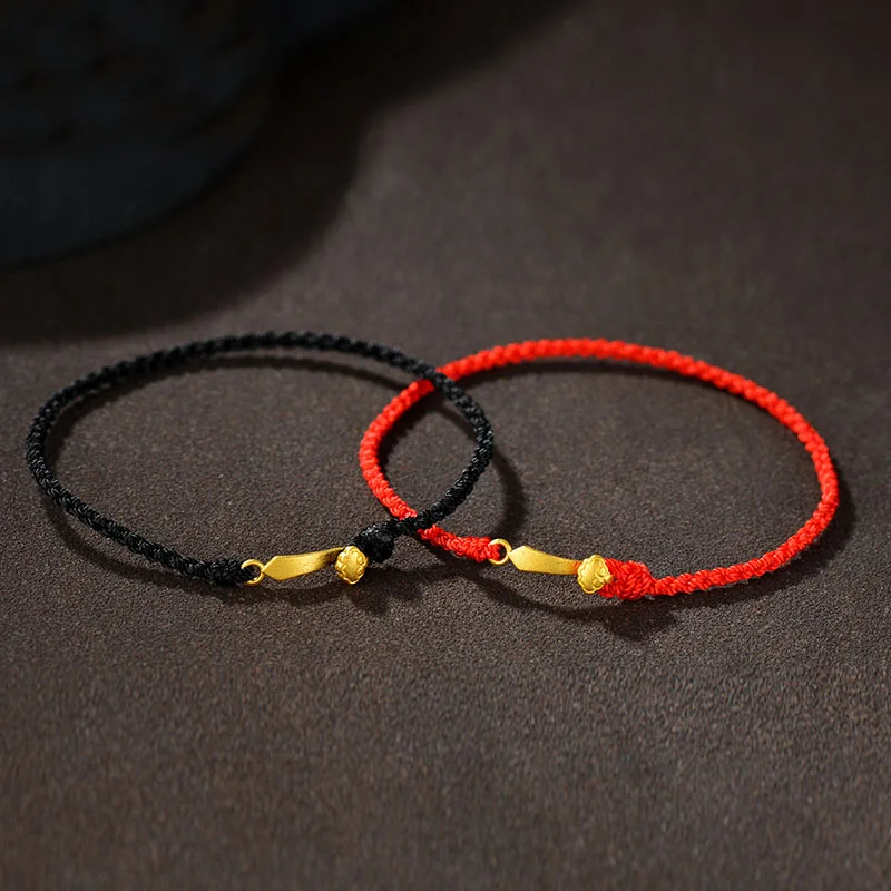 

New Pure 24K Yellow Gold Bracelet Women 999 Gold Ruyi Bracelet