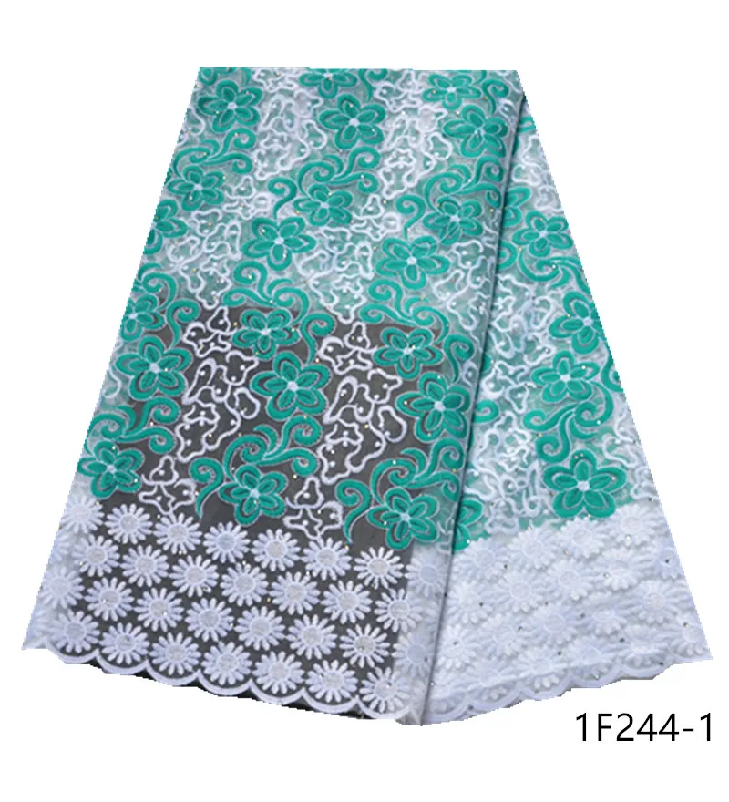 

Latest African Lace Fabric White Tulle Lace High Quality Embroidery Nigerian French Mesh Lace Fabric Material For Dress 1F244