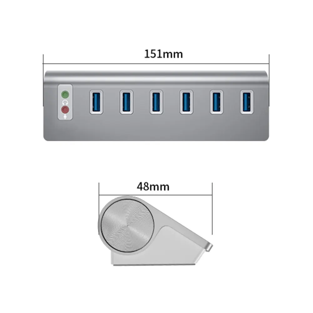 

USB C Hub USB3.0 High Speed Splitter Aluminum 5Gbps Multi Ports Audio Hub Microphone Adapter Dock for MAC OS LINUX