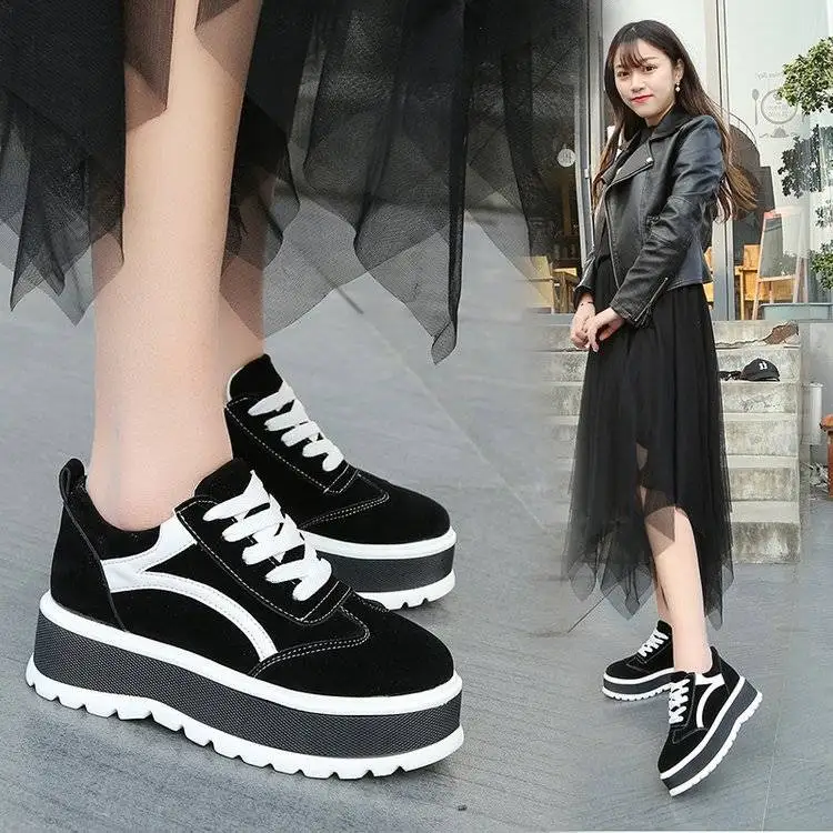 2019 г. Новая весенне-Осенняя обувь на платформе женская повседневная в Корейском