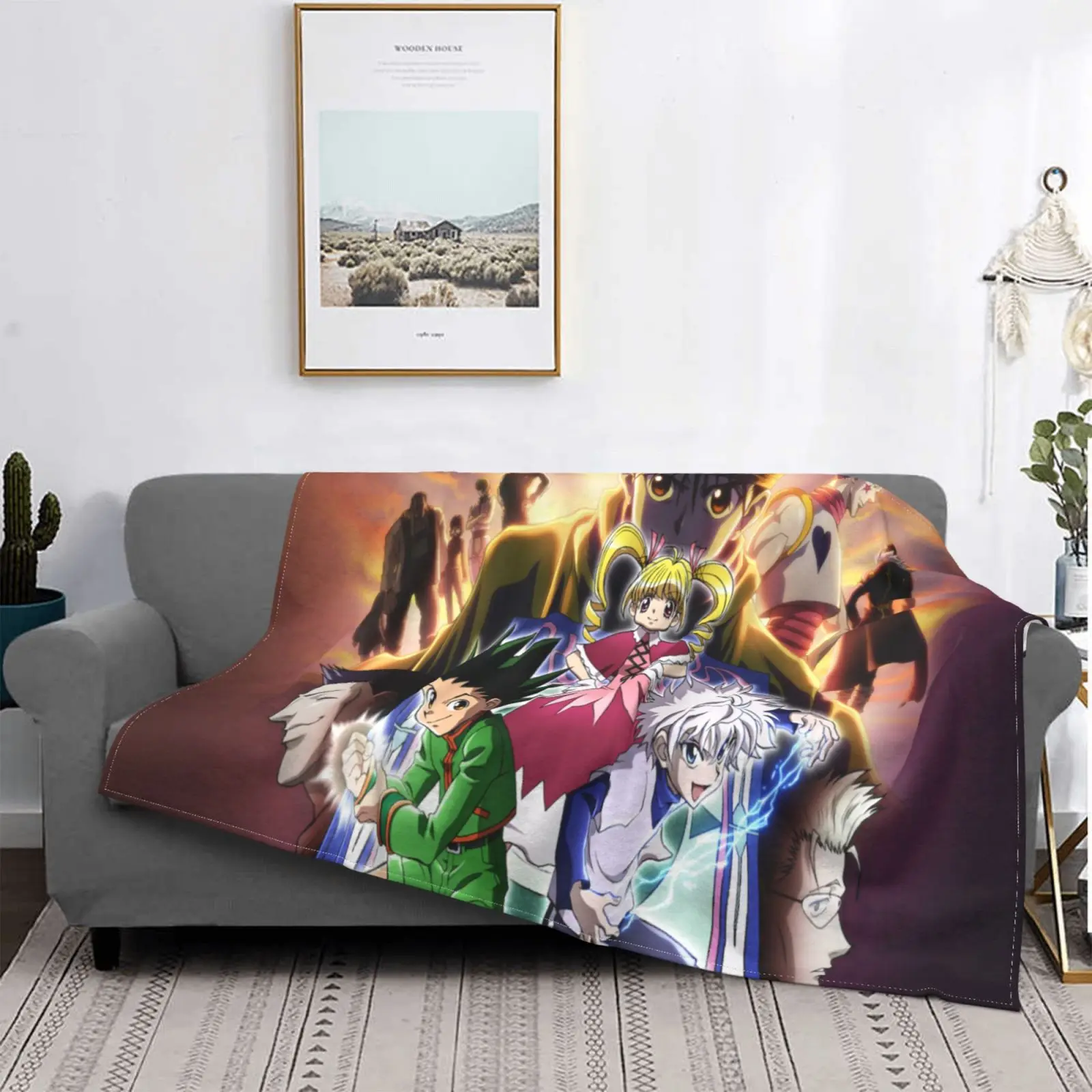 

Мягкое теплое покрывало Hunter X Hunter в стиле аниме для дома и улицы