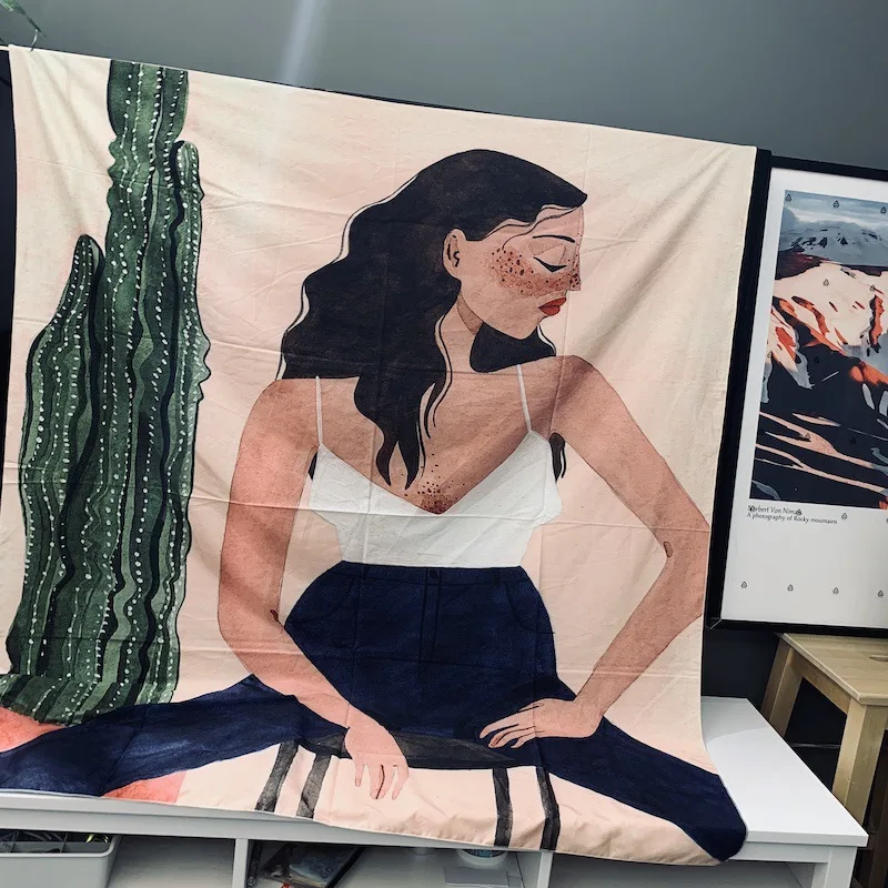 Гобелен настенные гобелены кактус девушка растения украшения гобелен ткань