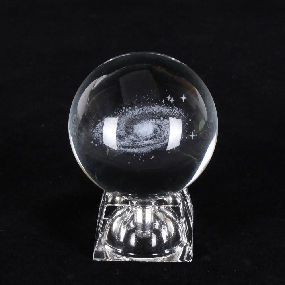 6 см 3D гравировка Galaxy солнечная система хрустальная лампа ночник светящийся