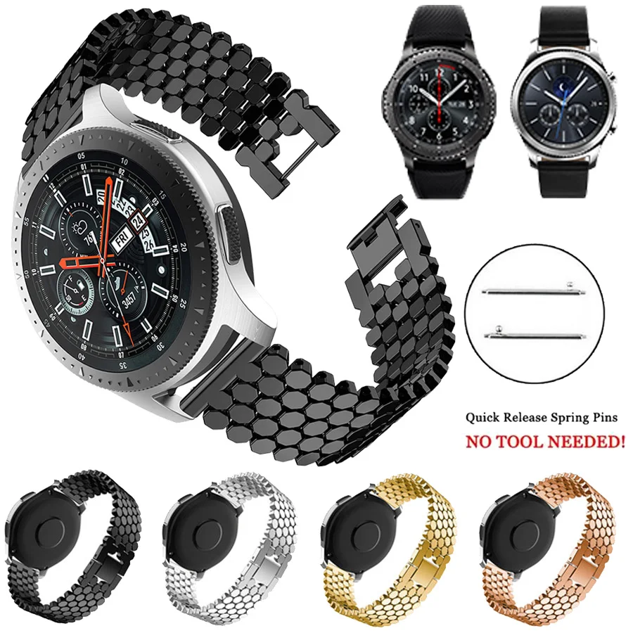 Ремешок из нержавеющей стали для Samsung galaxy watch 46 мм Gear S3 Frontier и Classic сменный Браслет