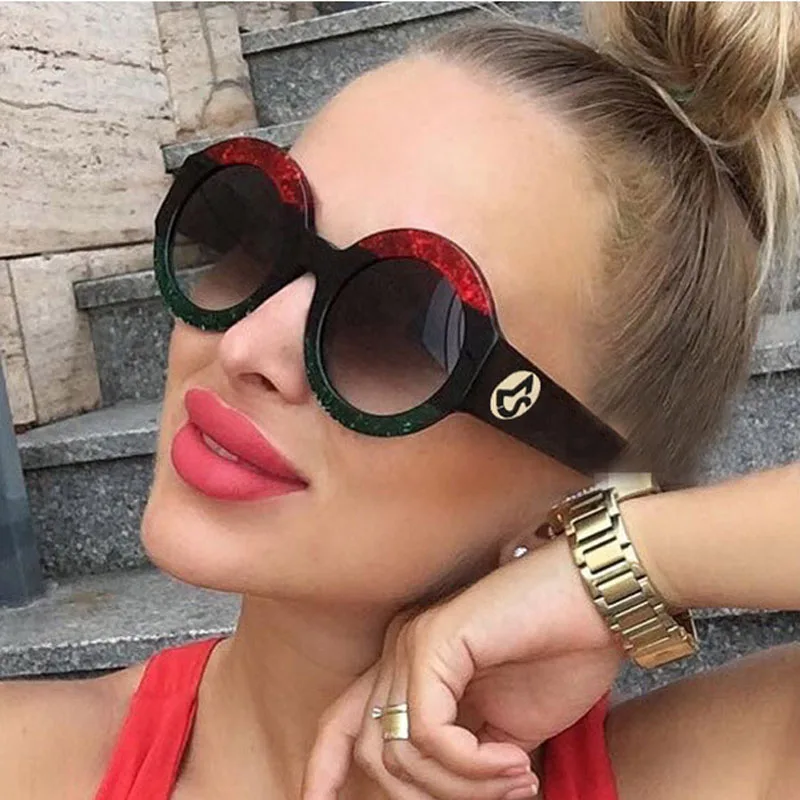 Брендовые роскошные солнцезащитные очки FEISHINI женские модные круглые большие