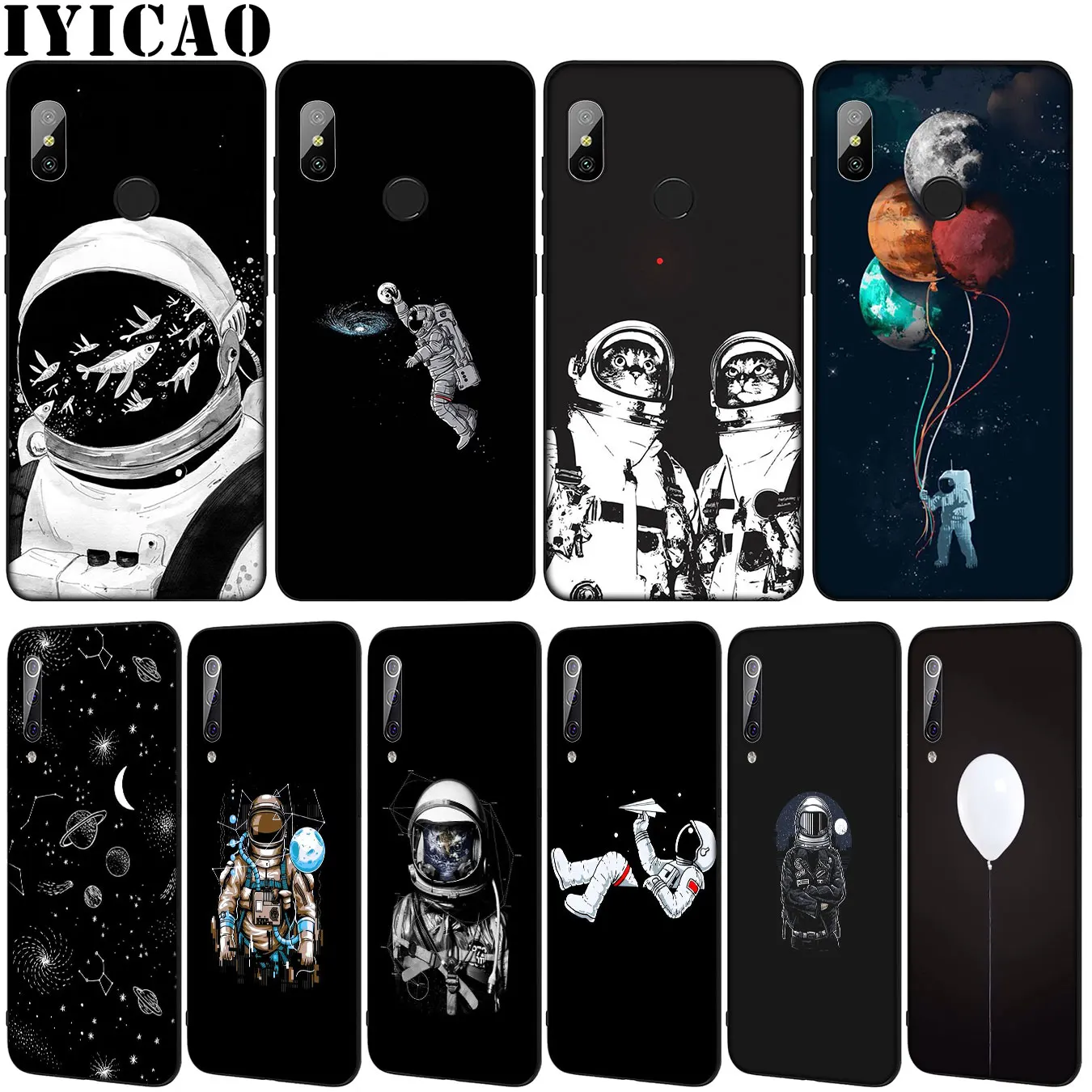 Мягкий силиконовый чехол IYICAO для телефона с космосом астронавтом луной Xiaomi Mi 10 9 9T