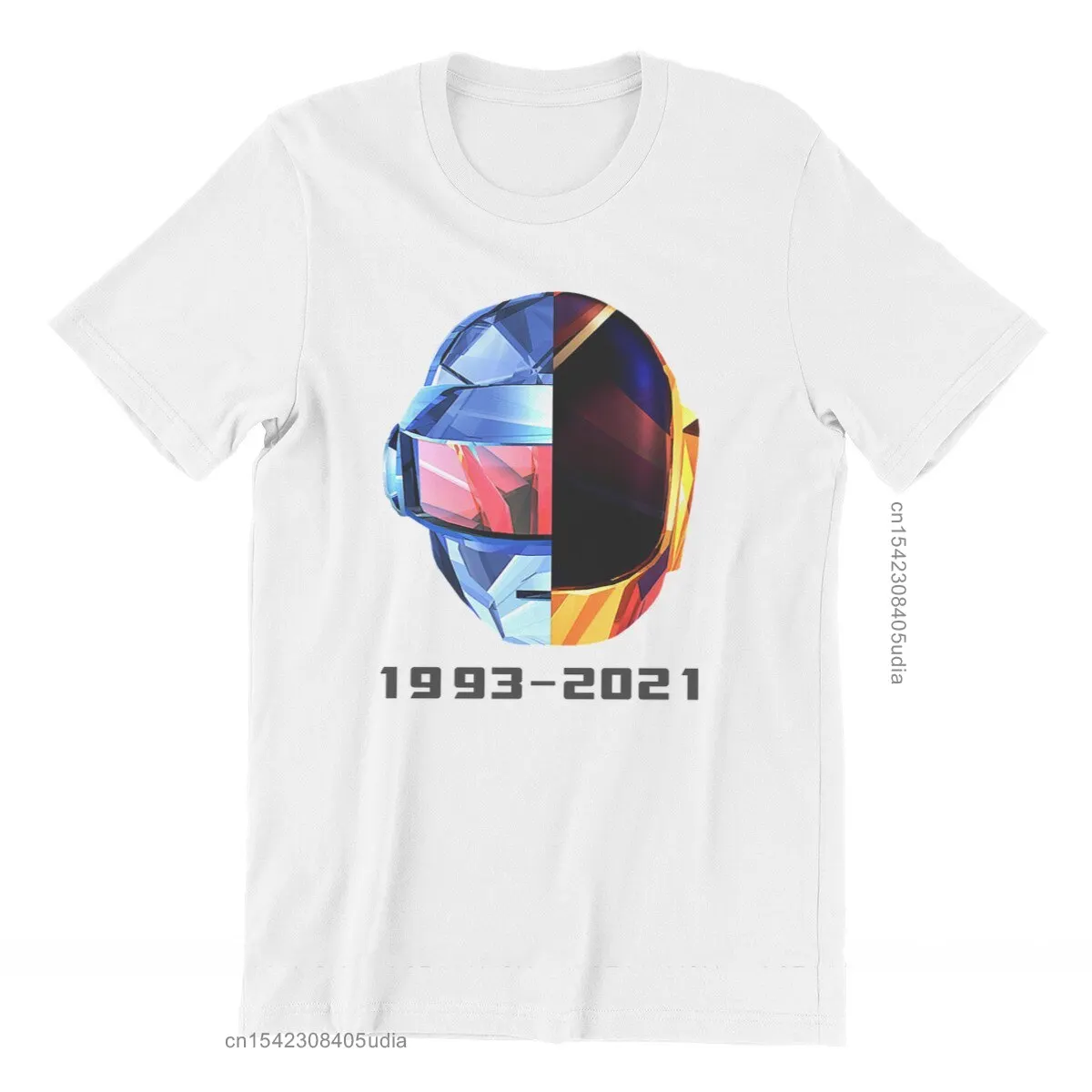 

Daft Punk Electronic Music Band 1993-футболка с изображением шлема Высококачественная графическая Летняя мужская хлопковая Футболка Harajuku с коротким рукав...