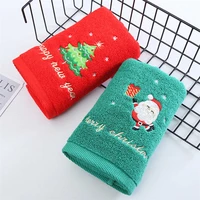 santa claus high quality cotton christmas gift family face towel soft absorbent washcloth household travel gym 34x75cm