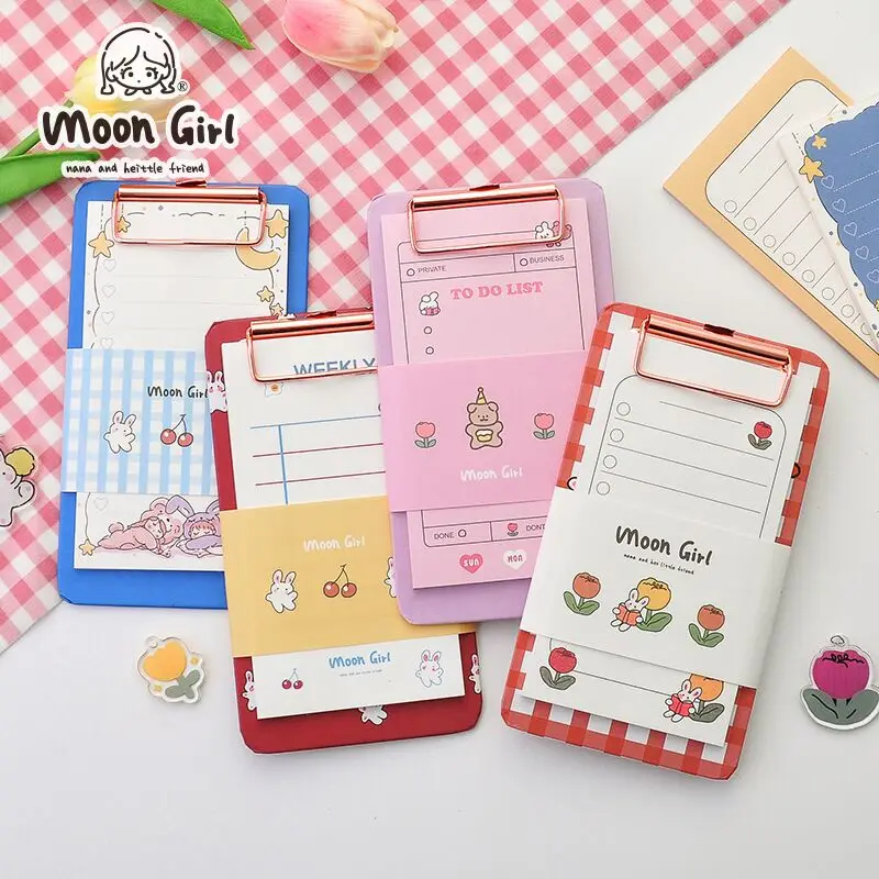 

MINKYS Kawaii 30 Sheets Memo Notes With Clipboard Set Refillable Paper To Do It Check List Memo Pads Paperlaria Stationery