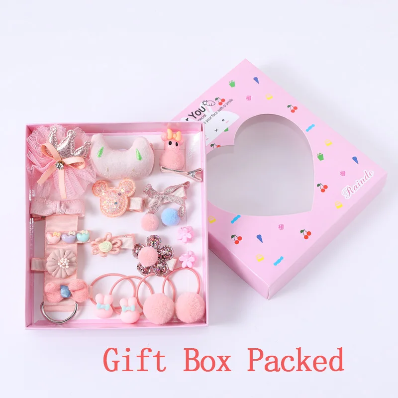 

10/18PCS/Set New Girls Cute Cartoon Fabric Bow Hair Clips Barrettes Kids Hairpin Headband Hair Ornament Fashion Hair Accessories