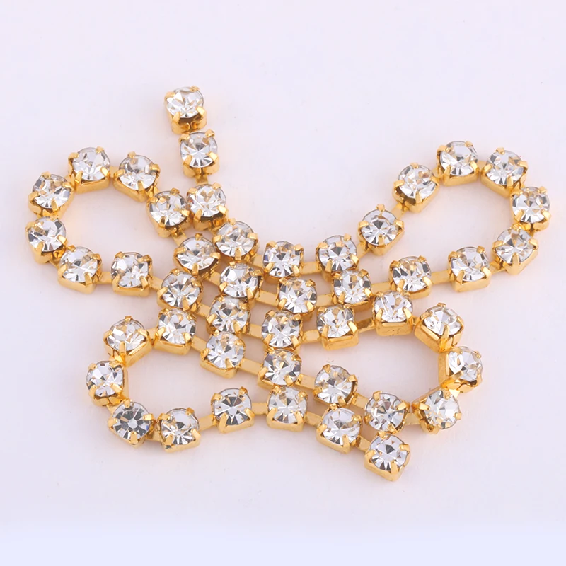 6 шт./пакет металлическая наклейка Бисер цепочка декоративная Золотая Серебряная