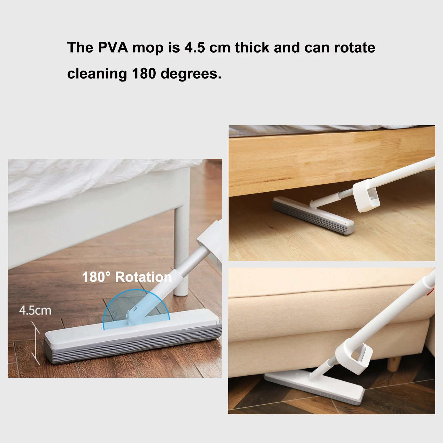 

Eyliden Hands Free Mop Glue Cotton Mop Sponge PVA Mop Head Twist Magic Cleaning Tools for Household Hardwood Laminate Tile