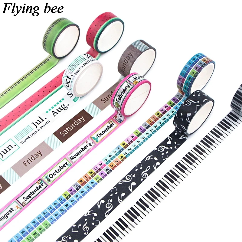 Flyingbee 15mmX5m Бумага васи лента арбуз киви Клейкая Лента Сделай Сам Фортепиано