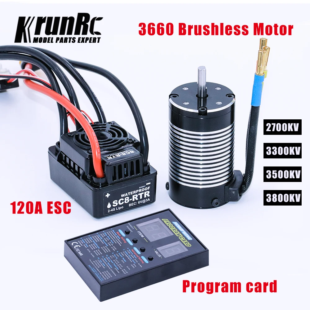 Hobbywing бесщеточный двигатель 120A + 3660 2700KV/3300KV/3500KV/3800kv программная карта для 1/10 RC