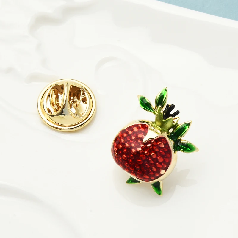 

Wuli&baby New Pomegranate Fruits Collar Pins For Women Beauty Enamel Shirt Dress Brooch Pins Gifts