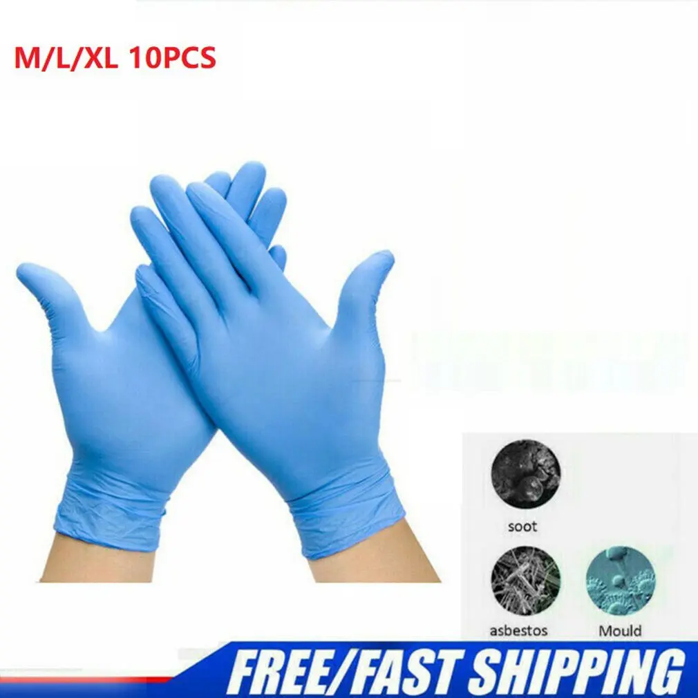 

10Pcs Disposable Food Grade PVC Gloves Multifunction Industrial Disposable Gloves Vinyl Latex Powder Free Nitrile Gloves