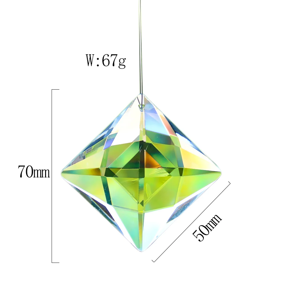 

Квадратная конусная Хрустальная подвеска, граненая призма, стеклянный Ловец Солнца, Аврора, «сделай сам», для свадебной вечеринки, ресторан...