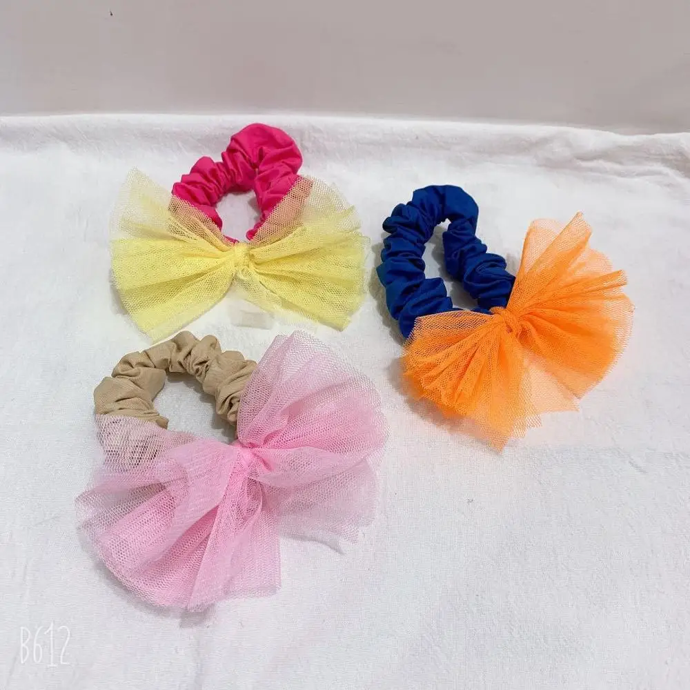 Spring / Summer 2020 New Children's Safety Silver Light Mesh Bow Cute Intestine Ring Hair Accessory | Аксессуары для одежды