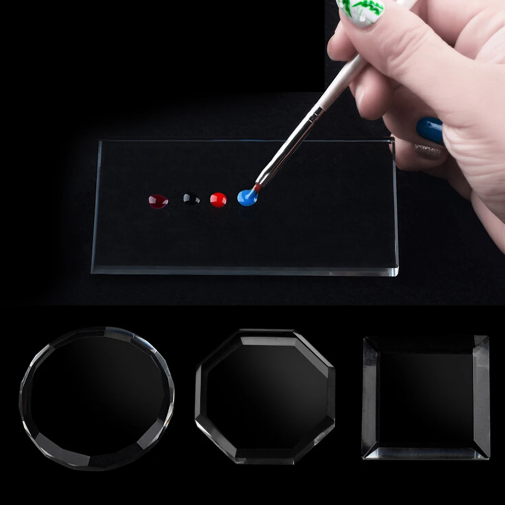 1 шт. прозрачная стеклянная пигментная краска палитра смешивающая лопатка